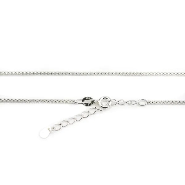 Chain in mesh, round flower, measuring 1.6mm in 925 silver x 40cm