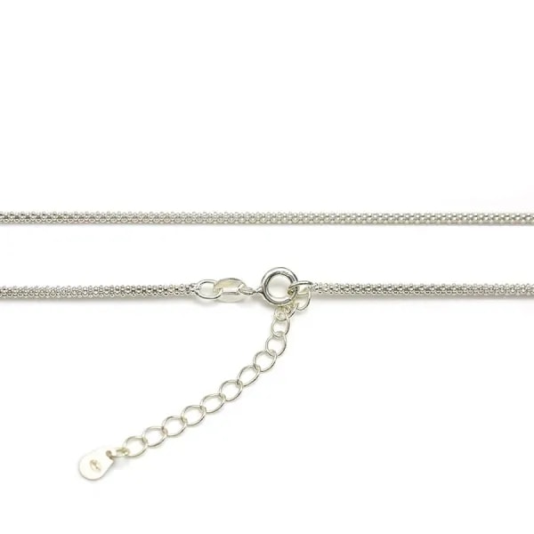 Chaîne en maille, fleur rond, mesurant 1.6mm en argent 925 x 45cm