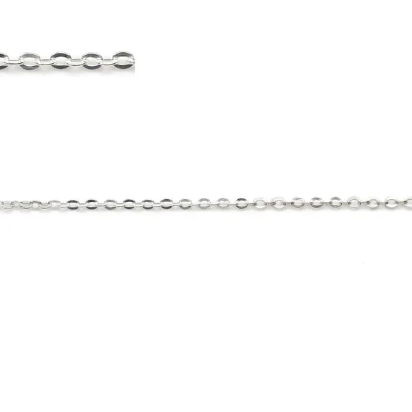 Chaîne argent 925 maille forçat plat 1.3x1.7mm x 50cm