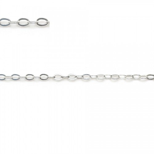 Chaîne argent 925 maille forçat plat 2.1x1.7mm x 50cm