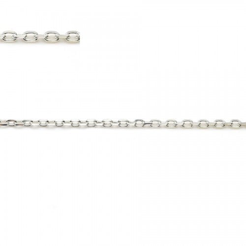 Chaîne argent 925 massif maille forçat plat 1.3x2mm x 50cm