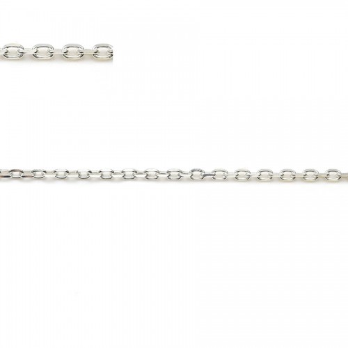 Chaîne argent 925 massif maille forçat plat 1.3x2mm x 50cm