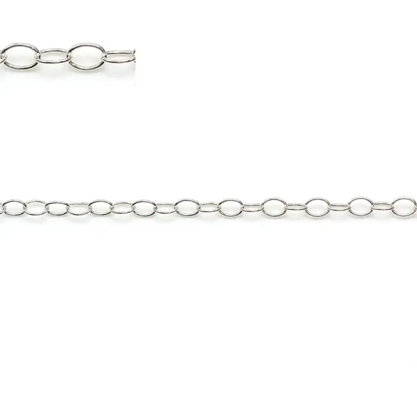 Chaîne argent 925 maille ovale 2.8x3.5x0.35mm x 50cm