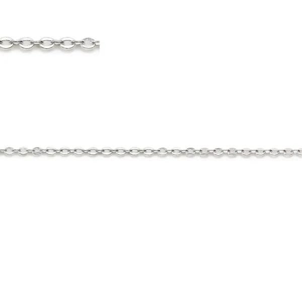 Chaîne argent 925 maille forçat plat 1.5x1.9mm x 50cm