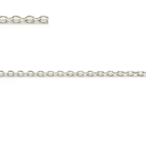 Chaîne argent 925 massif maille força plat 1.9x2.6mm x 50cm