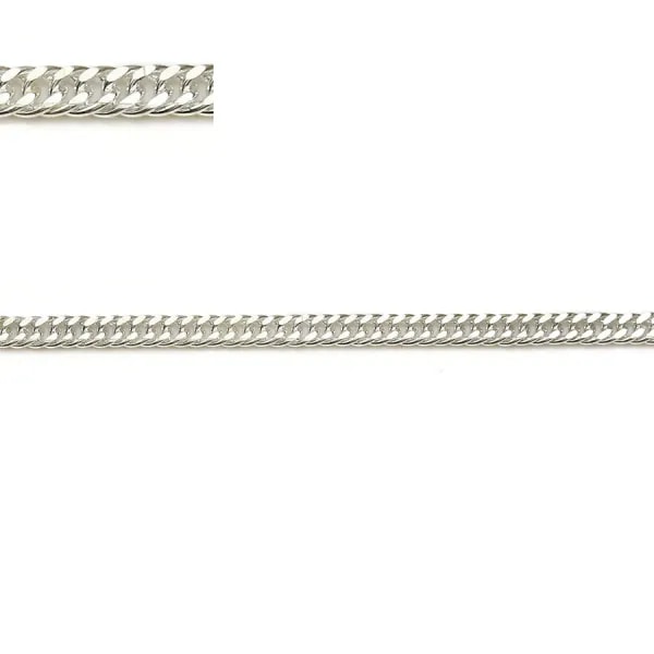 Chaîne argent 925 massif gourmettre plate 2.6x1.1mm x 50cm