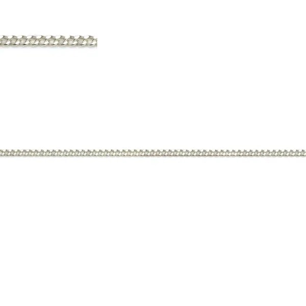 925 sterling silver flat curb chain 1.0mm x 50cm
