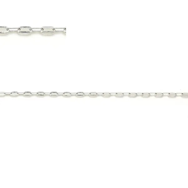 Chaîne argent 925 maille rectangle plat 3x1.5mm x 50cm