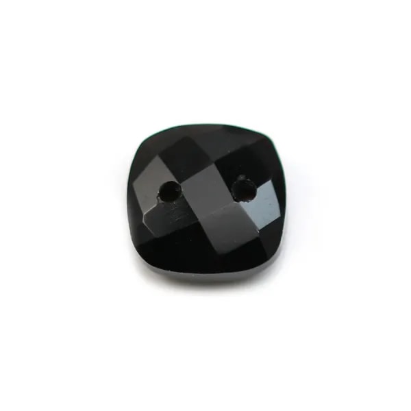 Intercalaire en agate noir avec 2 trous 10mm x 1pc