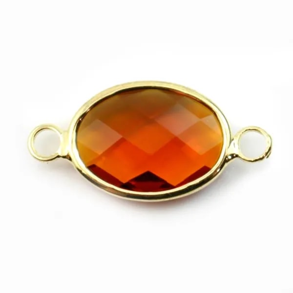 Pierre sertie en verre oval 11x14mm x 1pc