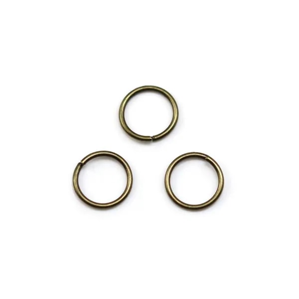 Round open rings, in metal color bronze, 0.8 * 5mm about 100pcs