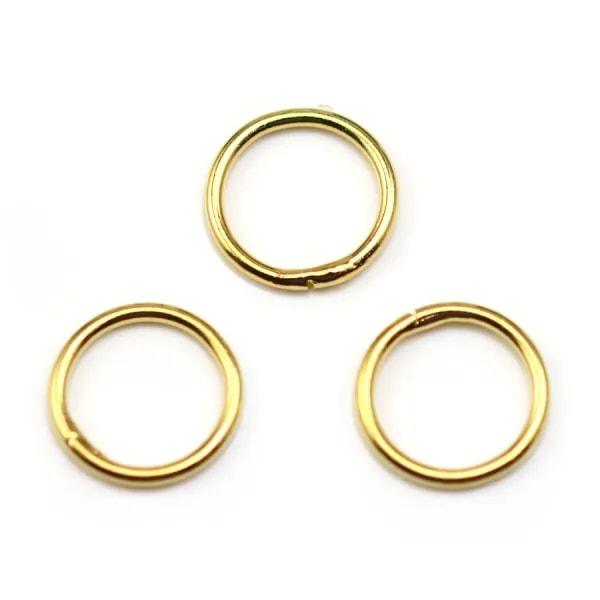Anneaux de forme ronde, soudé, en métal doré 1 * 10mm environ 50pcs