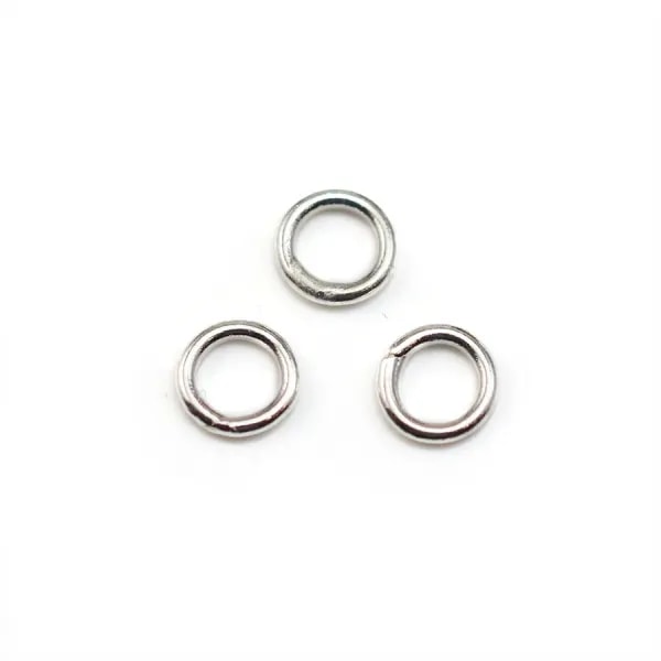 Anneaux ronds soudé en métal argenté 1x6mm x 100pcs
