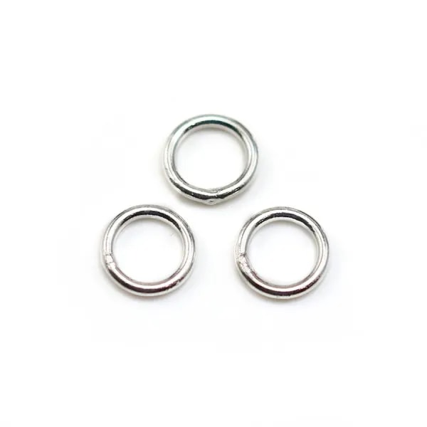 Welded round silver rings in metal 1x6mm x 100pcs