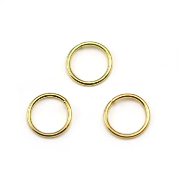 Anneaux de forme ronde, ouvert, en métal doré 0.8 * 8mm environ 100pcs