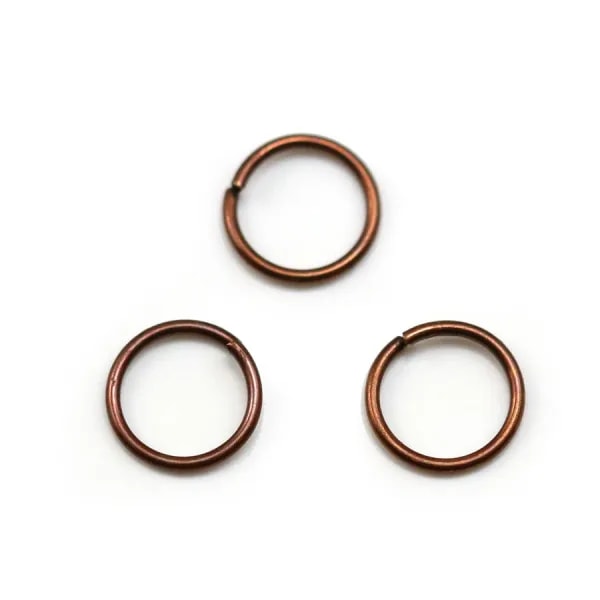 Anneaux ouverts forme ronde, en métal couleur cuivre 0.8x8mm environ 100pcs
