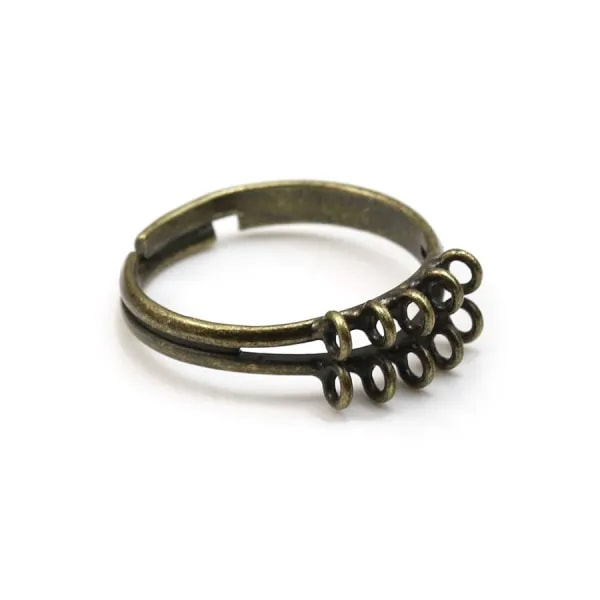 Bague réglable de couleur bronze, 10 anneaux, x 1pc