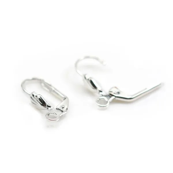 Dormeuse en coquillage argenté 16mm x 4pcs