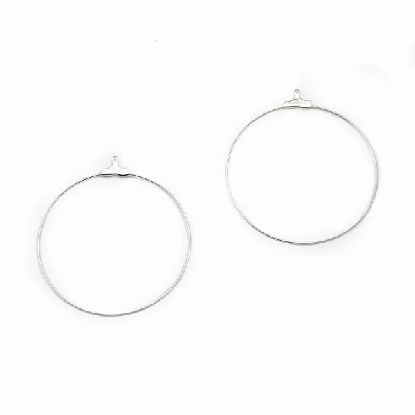 Créole pour crochet argenté 50mm  x 20pcs