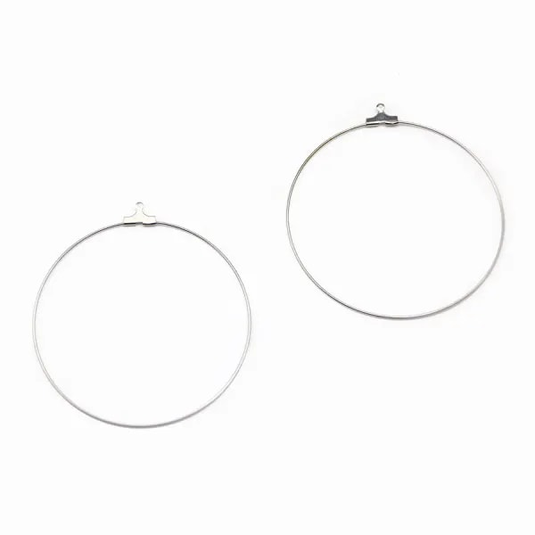 Créole pour crochet argent rhodié 60mm x 20pcs