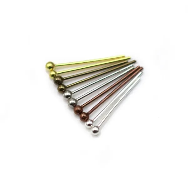 Clou en métal, à tête en forme de boule ronde, 0.6 * 15mm x 200pcs