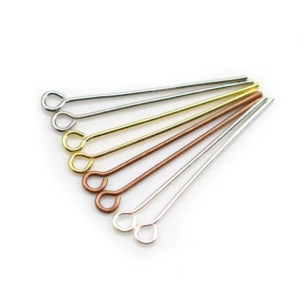 Clou en métal, avec "tête" en anneaux rond ouvert, 0.8 * 30mm x 200pcs