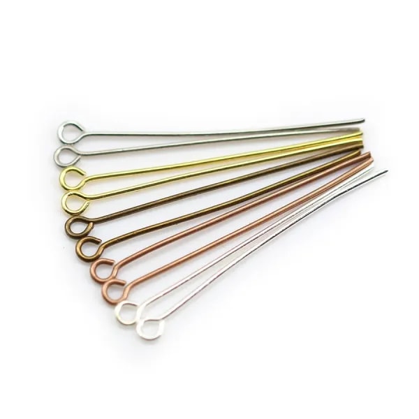 Clou en métal, avec "tête" en anneaux rond ouvert, 0.8 * 40mm x 200pcs