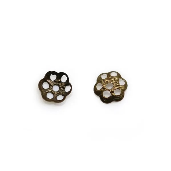 Cup on metal in bronze color, in shape of a flower, 4mm x 100pcs