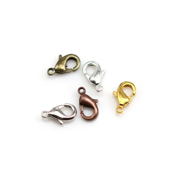 Fermoir mousqueton, en métal , de couleur argenté, 4.5 * 8.5mm x 10pcs