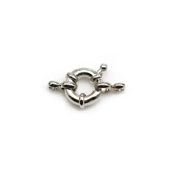 Fermoir en forme de bouée, en métal argenté, 13mm x 1pc