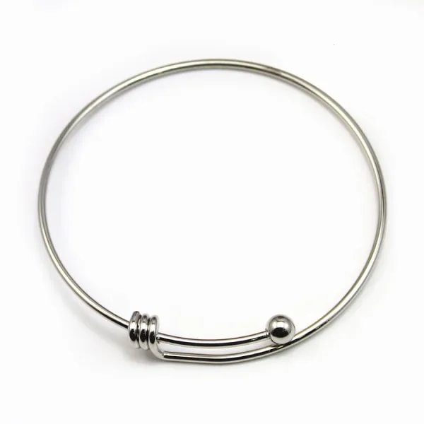 Bracelet réglable, en métal de couleur argent vielli, 68mm x 1pc