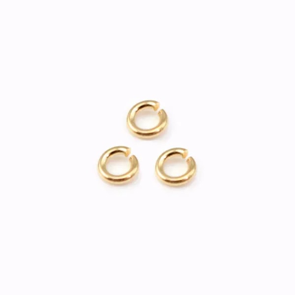 Anneaux ouverts plaqués par "flash" or sur laiton 0.5x4mm x 50pcs