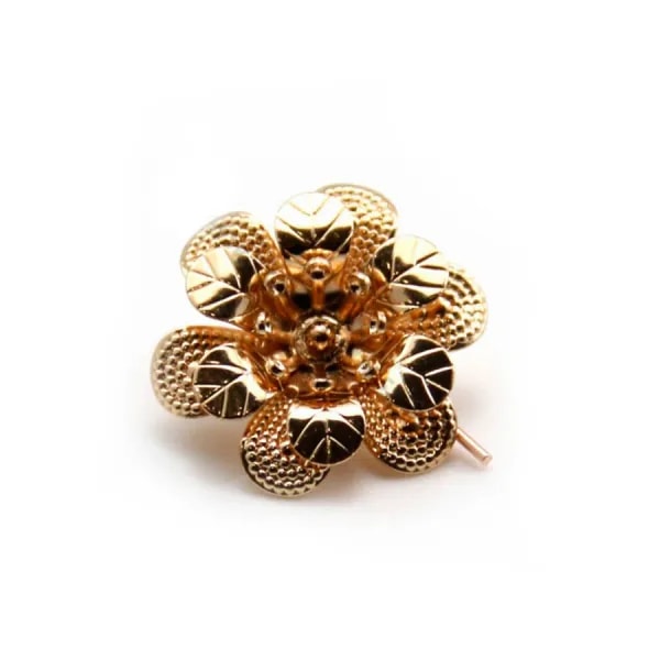 Fleur plaqué par "flash" or sur laiton 17mm x 4pcs
