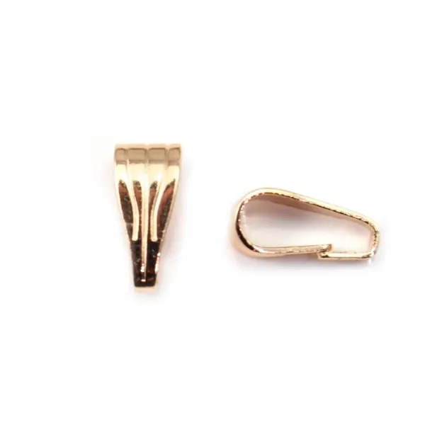 Bélière Plaquée par "flash" or sur laiton 5x9x5mm x 2pcs