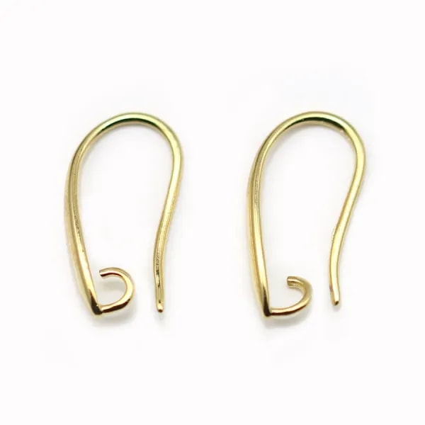 Crochet boucles d'oreilles plaquée par "flash" or sur laiton  x 4pcs