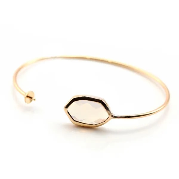 Flexible bracelet for pearls half drilled by "flash" gold on brass cream 18cm x 1pc