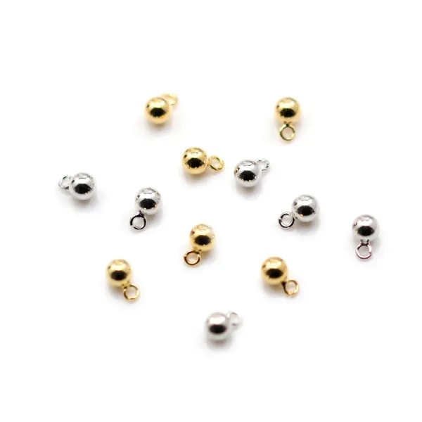 Breloque ronde 6mm, plaqué par flash or x 10pcs