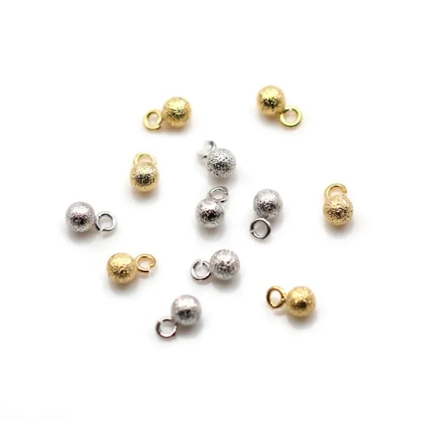 Breloque ronde brillant 4mm, plaqué par 