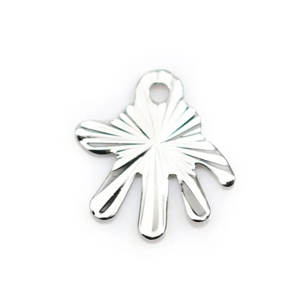 Snowflake pendant plated "flash" gold brass 5.8mm x 8pcs