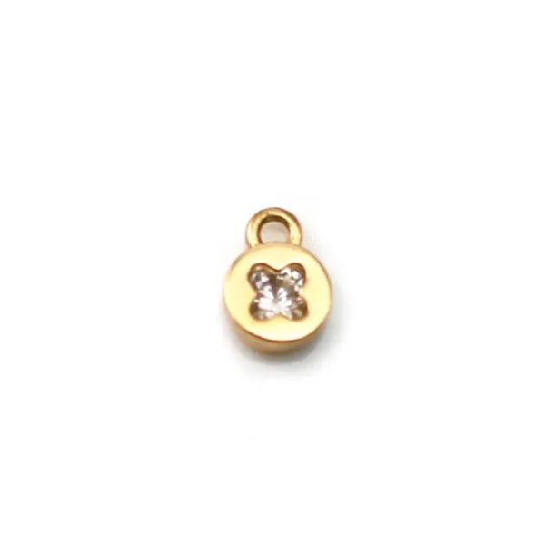 Breloque Trèfle Plaqué par "flash" or sur laiton 4mm x 1pc