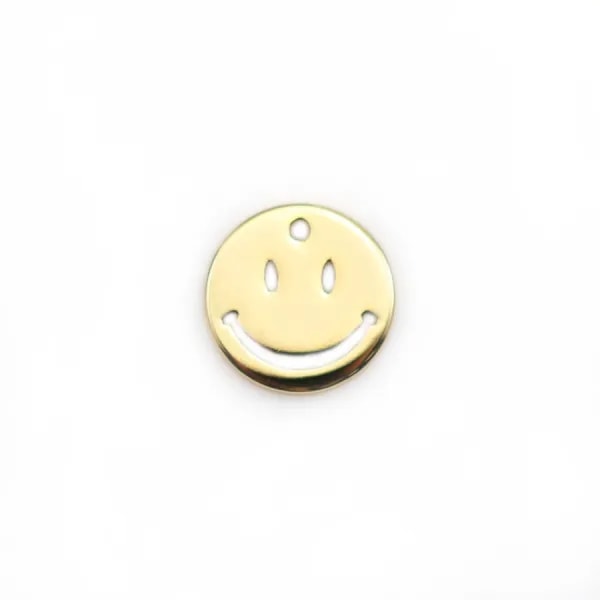 Breloque smillé, dorée sur laiton 10mm  x 4pcs