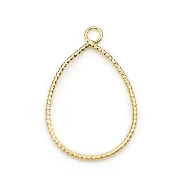 Pendentif oval plaqué par "flash" or sur laiton x 4pcs