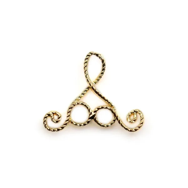 Breloque fantaisie 13x16mm , plaqué par "flash" or sur laiton x 4pcs