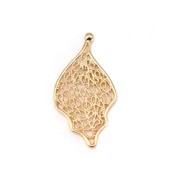  Leaf by "flash" Gold on brass 17x33mm x1pc