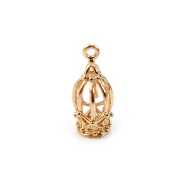Couronne plaquée par "flash" or sur laiton 7x16mm x 1pc