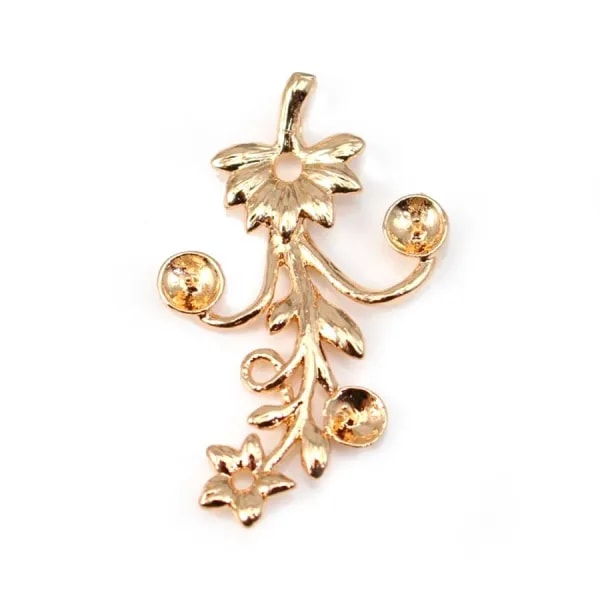 Pendentif Céleste Plaqué par "flash" or sur laiton 19x32mm x1pc
