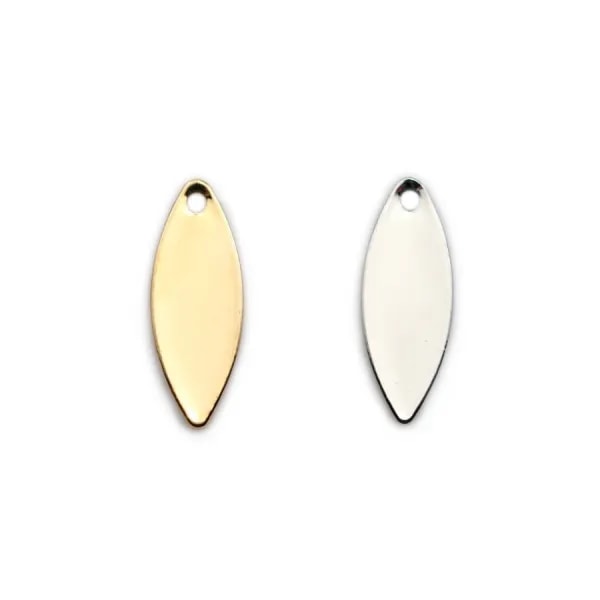 Breloque ovale plaqué par "flash"or sur laiton 5.5x15mm x 6pcs