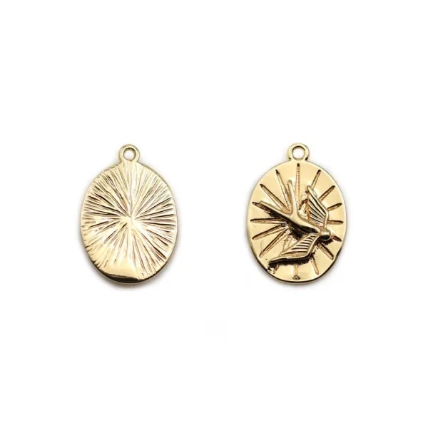Pendentif ovale plaquées par 2pcs