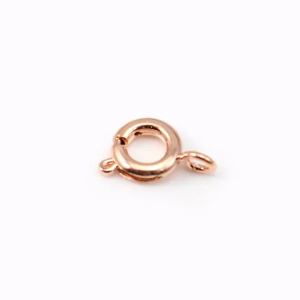 Fermoir à ressort Plaqué par "flash" or rose sur laiton 6mm x 4pcs