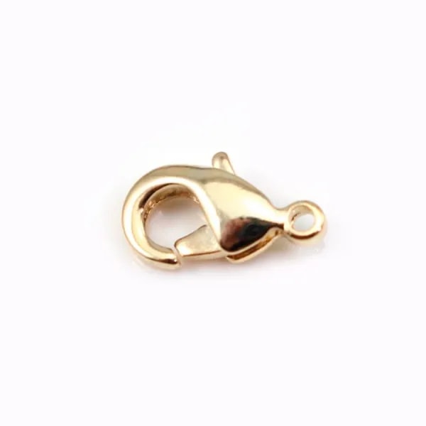Fermoir mousqueton Plaqué par "flash" or sur laiton 7x12mm x 5pcs